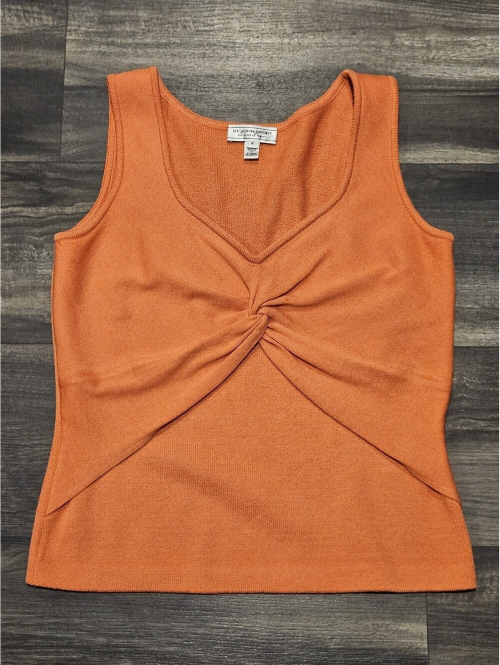 St. John Sport Marie Tank Top Womens S Wool Blend Knit Twisted Front